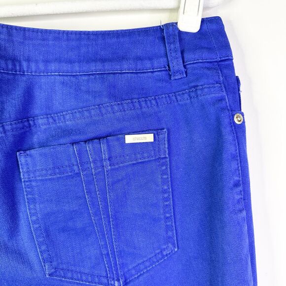 CHICO'S Jeans Women 12 Short Blue So Slimming Classic 5 Pocket Straight Ankle - Picture 3 of 10